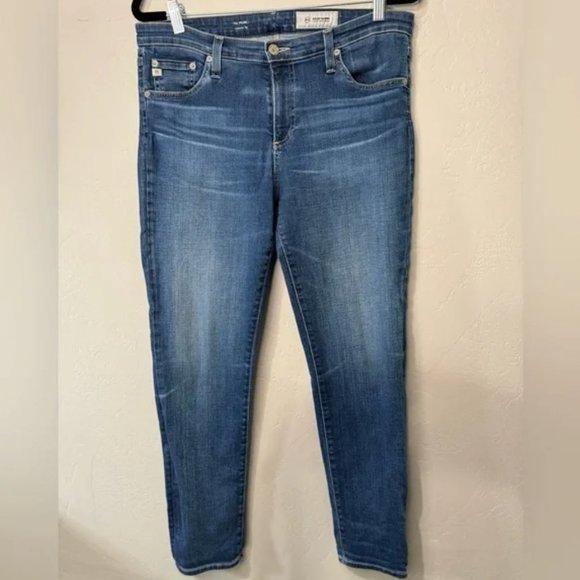 AG Jeans Prima Mid Rise Cigarette Dark Blue Wash Stretch Denim Pant SZ 32 - Picture 3 of 15